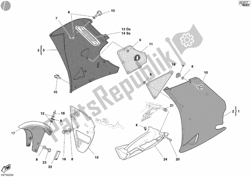Toutes les pièces pour le Carénage Bayliss Usa du Ducati Superbike 998 S Bayliss 2002